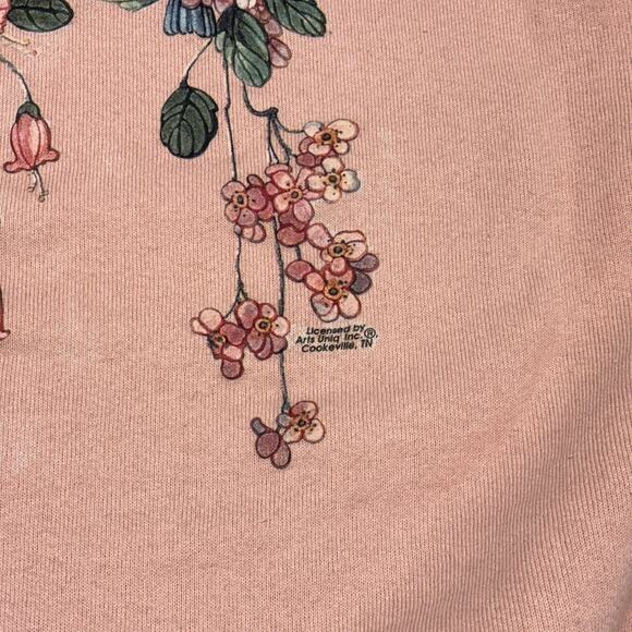 Vintage‎ 90s Fruit of the Loom Best Birds Floral Womens XL Pullover Sweatshirt - Picture 4 of 10